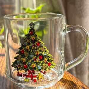 Luminarc Christmas Tree Clear Glass Mug Holiday